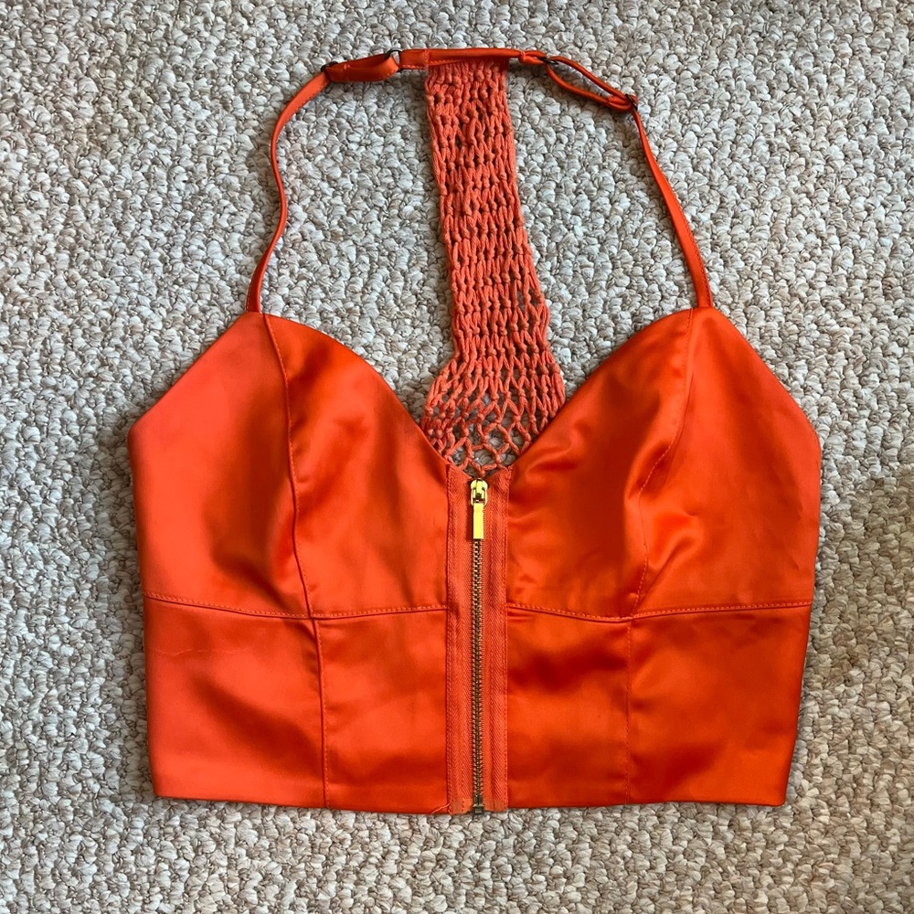Orange Bebe crop top